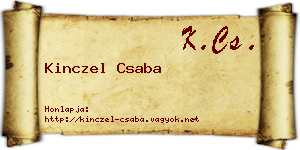 Kinczel Csaba névjegykártya